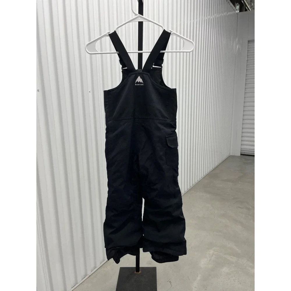 Burton Maven Bib Snow Pants Kids 4T Black Room-To-Grow Insulated Overalls 13052